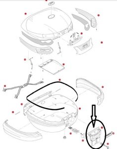 Givi Z398NTMR Çanta Kilit Mekanizması Gri Anahtarlı