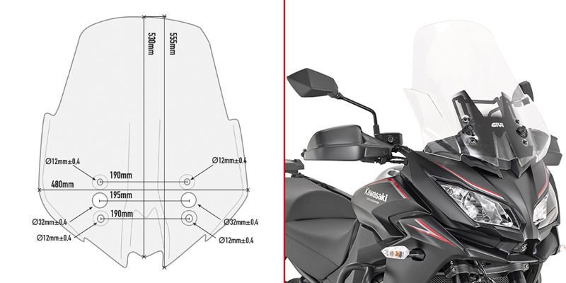Givi D4120ST Kawasaki Versys 1000 Ön Cam