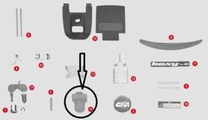 Givi Z315 Çanta Tabla Düğmesi