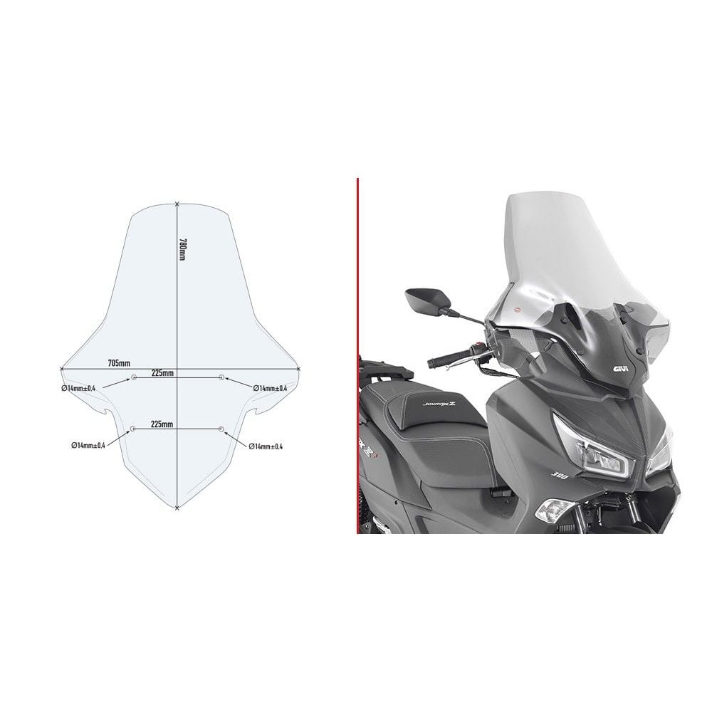 GIVI 7056DT Rüzgar Siperlik Sym Joymax Z 300 (19-20)-Z+ 300 (21-24)-Cruisym 300-Joyride 300  (17-24)