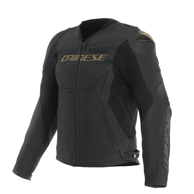 DAINESE CEKET RACING 5 LEATHER BLACK GOLD