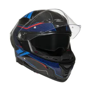 ZEUS ZS-837A AZ3 Kapalı Kask Siyah Mavi Kırmızı Gümüş