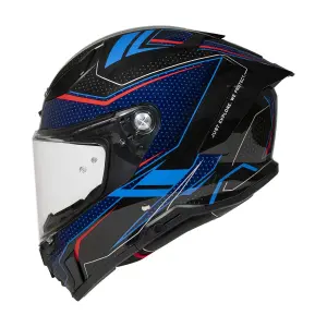 ZEUS ZS-837A AZ3 Kapalı Kask Siyah Mavi Kırmızı Gümüş