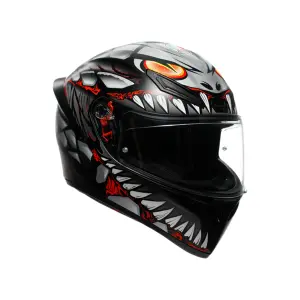 AGV K1 S LYZARD Kapalı Kask Mat Siyah Gri Kırmızı