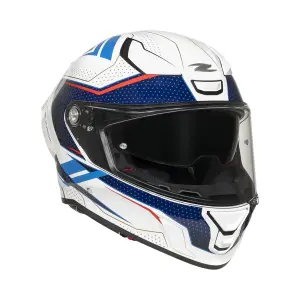 ZEUS ZS-837A AZ3 Kapalı Kask Beyaz Mavi Kırmızı Altın