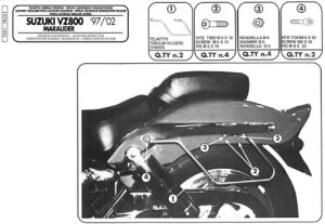 Kappa TK251 Suzuki VZ 800 Marauder Yan Kumaş Çanta Demiri