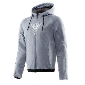 DAINESE BOVISA SAFETY HOODIE FULL ZIP GREY MELANGE BLACK