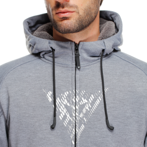 DAINESE BOVISA SAFETY HOODIE FULL ZIP GREY MELANGE BLACK