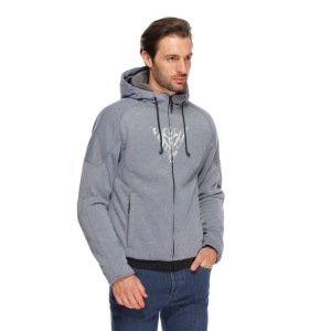 DAINESE BOVISA SAFETY HOODIE FULL ZIP GREY MELANGE BLACK