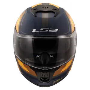LS2 Stream 2 Vıntage Mat Navy Mavi Turuncu Kahverengi Kask