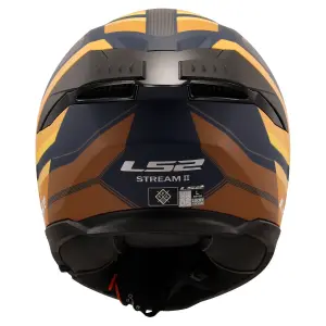 LS2 Stream 2 Vıntage Mat Navy Mavi Turuncu Kahverengi Kask