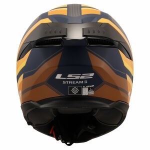 Ls2 Stream 2 Kask Vintage Mat Navy Mavi Turuncu Kahverengi