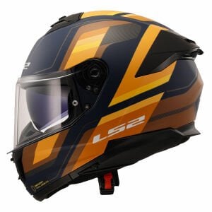 Ls2 Stream 2 Kask Vintage Mat Navy Mavi Turuncu Kahverengi