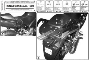 Givi 260FZ Honda CBF 500-600S/N-1000Abs Arka Çanta Demiri