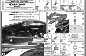 Givi 263FZ Honda CB 600F Hornet - Abs Arka Çanta Demiri