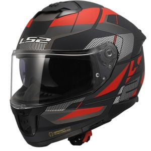 LS2 Stream 2 Kask Road Mat Siyah Titanium Kırmızı