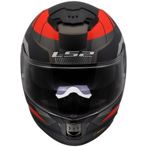 LS2 Stream 2 Kask Road Mat Siyah Titanium Kırmızı