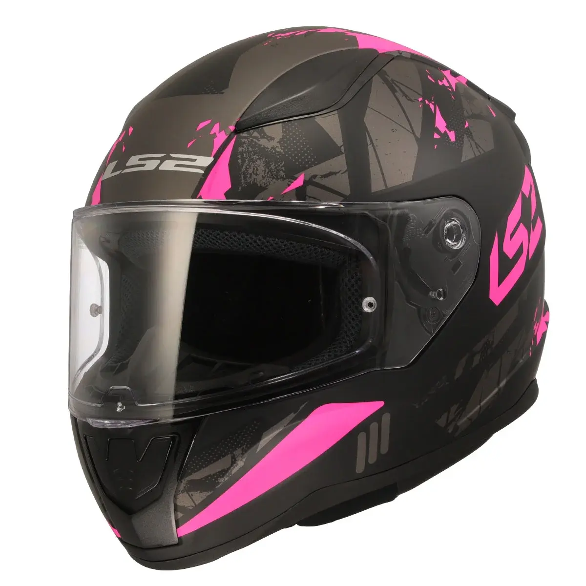 LS2 Rapid 2 Kapalı Kask Palımnesis Mat Siyah Pembe
