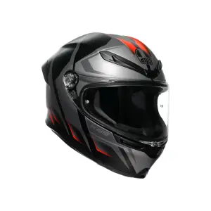 AGV K6 S MPLK KARVE Kapalı Kask Mat Siyah Gri Kırmızı