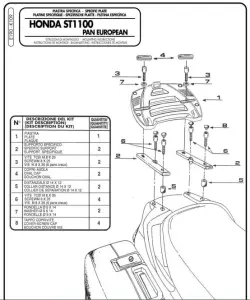 Givi E190 Honda St 1100 Pan European Arka Çanta Demiri