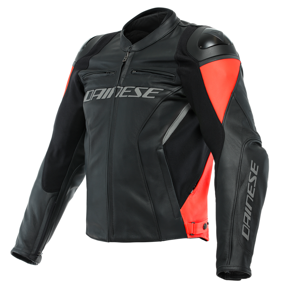 Dainese Racing 4 Deri Ceket Siyah Kırmızı