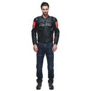 Dainese Racing 4 Deri Ceket Siyah Kırmızı