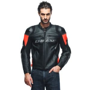 Dainese Racing 4 Deri Ceket Siyah Kırmızı