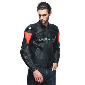 Dainese Racing 4 Deri Ceket Siyah Kırmızı