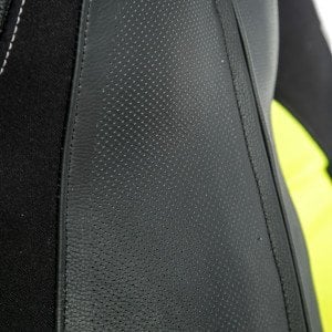 Dainese Assen 2 Perforeli Deri Tulum Beyaz Sarı