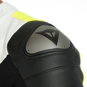 Dainese Assen 2 Perforeli Deri Tulum Beyaz Sarı