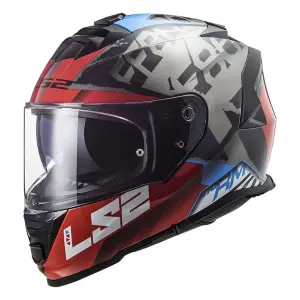 LS2 Storm 2 Sprınter Kapalı Kask Mat Siyah Kırmızı Titanium