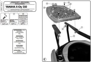 Givi SR361 Yamaha X-City 125-250 Arka Çanta Demiri