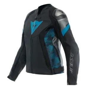 Dainese Avro 5 Deri Kadın Mont Siyah Mavi Antrasit