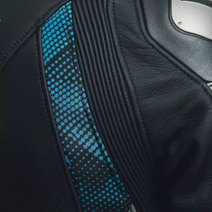 Dainese Avro 5 Kadın Deri Ceket Siyah-Deniz Mavisi