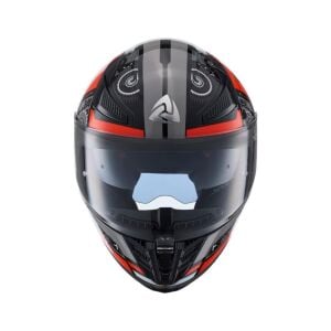 Nukrohelmet YM-853 Güneş Vizörlü Kapalı Kask Combat Kırmızı Siyah