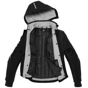Spidi Hoodie Armor H2Out Ceket Siyah Beyaz