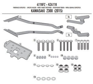 Givi 4116FZ Kawasaki Z300 (15) Arka Çanta Demiri