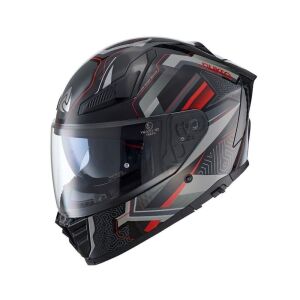 Nukrohelmet YM-853 Güneş Vizörlü Kapalı Kask Flash Kırmızı Siyah