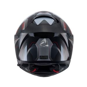 Nukrohelmet YM-853 Güneş Vizörlü Kapalı Kask Flash Kırmızı Siyah