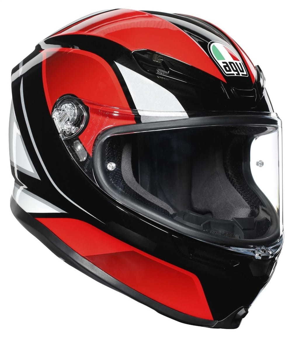 AGV K6 Kask Multi Hyphen Siyah Kırmızı Beyaz