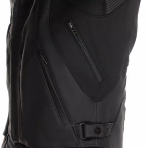 Dainese Racing 5 Deri Ceket Siyah - Fluo Kırmızı