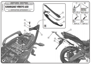Kappa KZ451 Kawasaki Versys 650 Arka Çanta Demiri