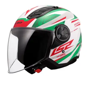 LS2 AIRFLOW 2 Açık Kask DRAZE Beyaz Yeşil Kırmızı