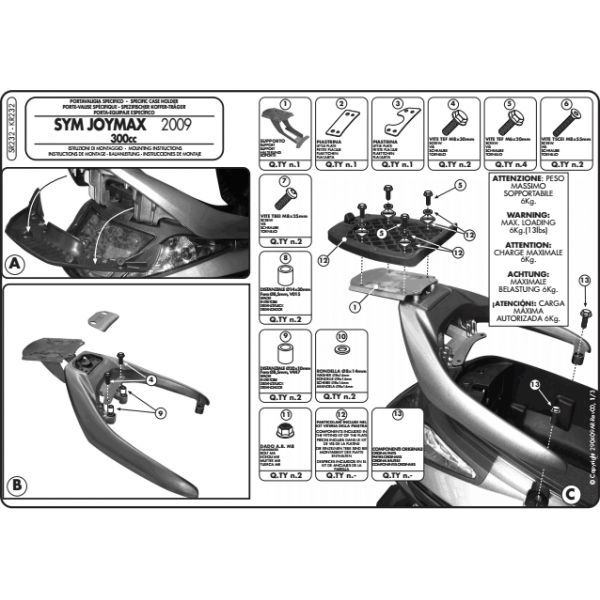 Givi SR232 Sym Joymax 250-Evo-Gts Arka Çanta Demiri