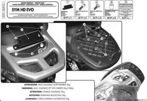 Givi E291 Sym Hd Evo 125-200 (07-14) Arka Çanta Demiri