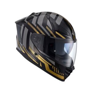 Nukrohelmet YM-853 Güneş Vizörlü Kapalı Kask Power Gold Siyah
