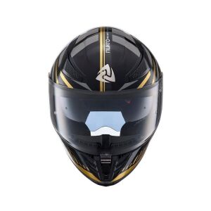Nukrohelmet YM-853 Güneş Vizörlü Kapalı Kask Power Gold Siyah