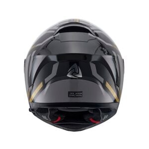 Nukrohelmet YM-853 Güneş Vizörlü Kapalı Kask Power Gold Siyah