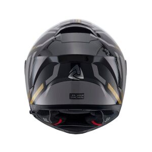 Nukrohelmet YM-853 Güneş Vizörlü Kapalı Kask Power Gold Siyah