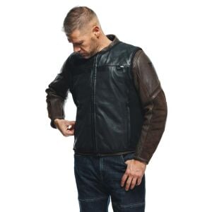 Dainese Smart Deri Yelek Siyah